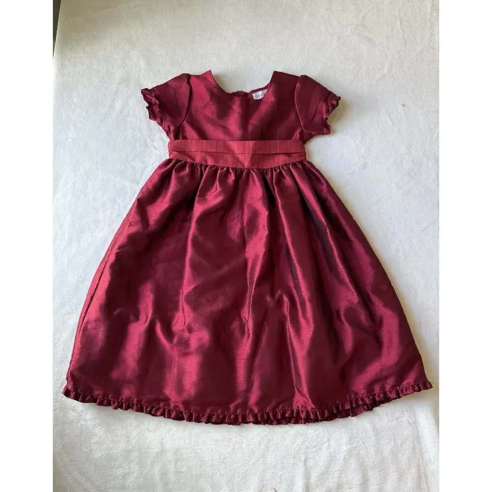 George Cherry Red Formal Girls Sz 6X Party Tie Princess Christmas Formal Dress